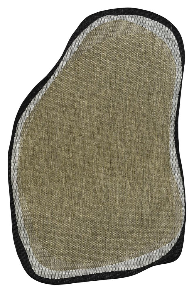 5' X 8' Brown And Black Abstract Indoor Outdoor Area Rug — view 1