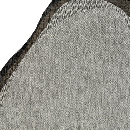5' X 8' Gray And Black Abstract Indoor Outdoor Area Rug