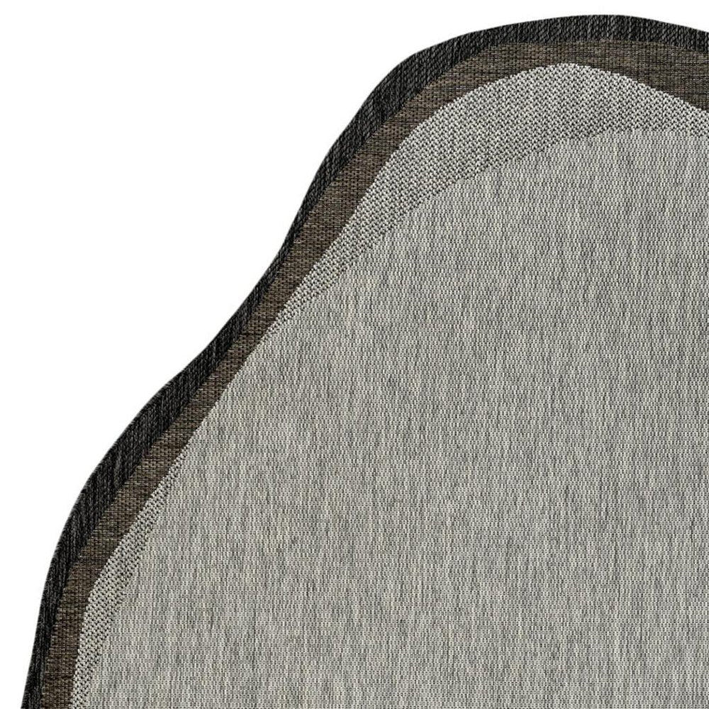 6' X 9' Gray And Black Abstract Indoor Outdoor Area Rug HomeRoots