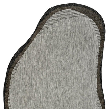 6' X 9' Gray And Black Abstract Indoor Outdoor Area Rug HomeRoots