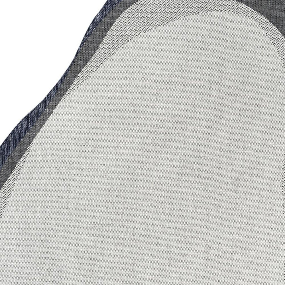 5' X 8' Cream And Navy Blue Abstract Indoor Outdoor Area Rug — view 2