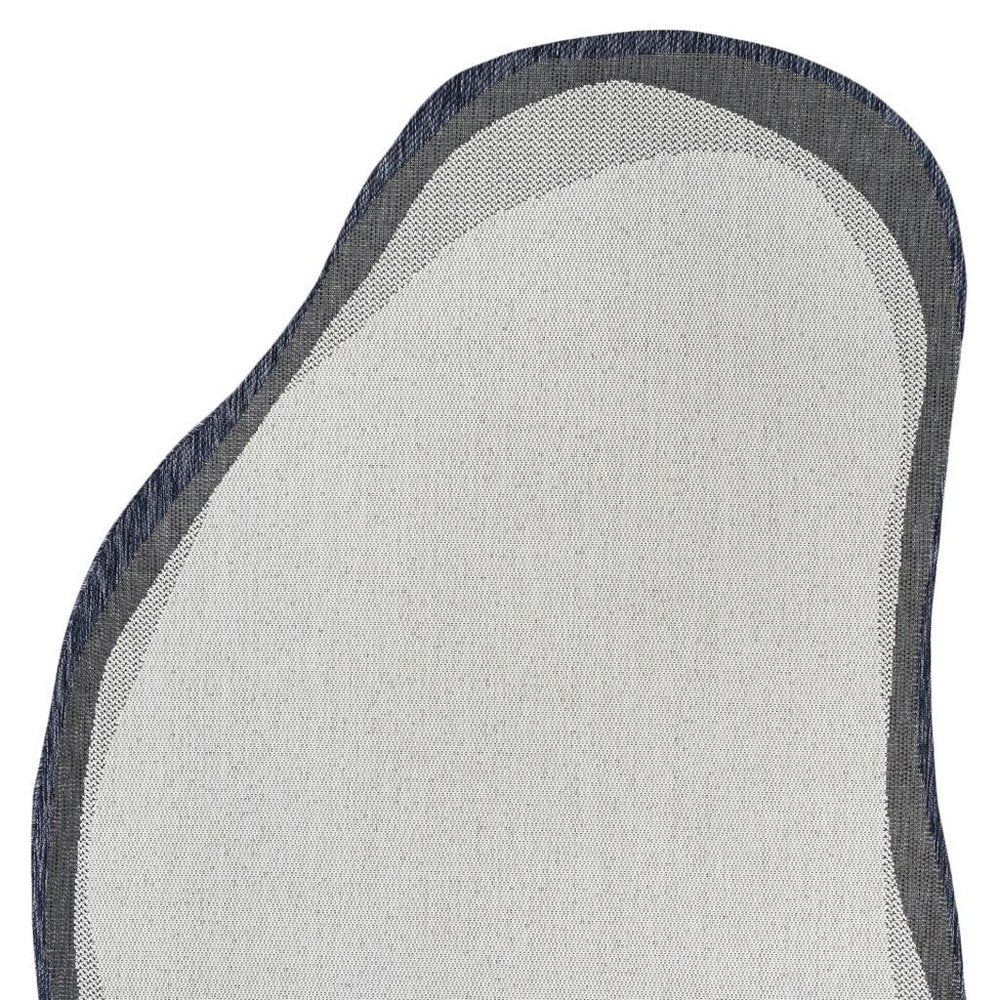 5' X 8' Cream And Navy Blue Abstract Indoor Outdoor Area Rug HomeRoots