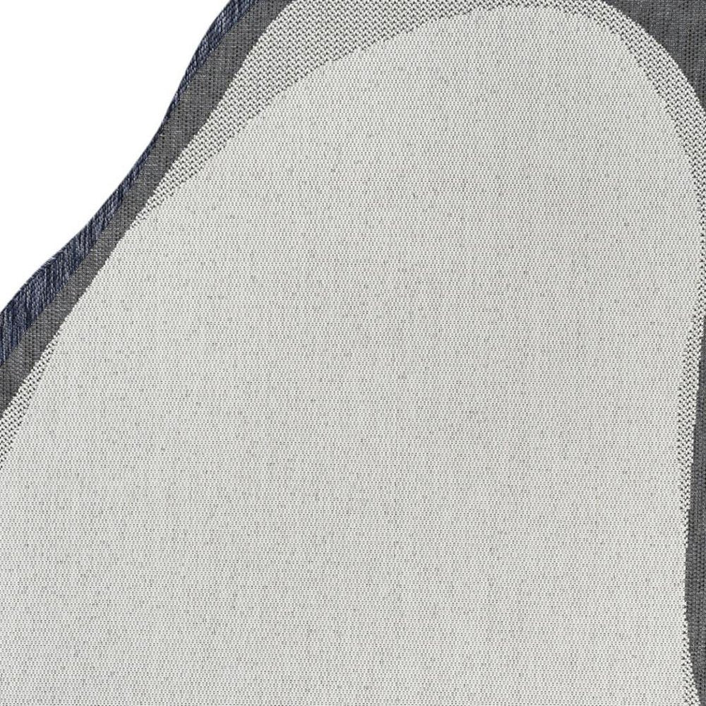 6' X 9' Cream And Navy Blue Abstract Indoor Outdoor Area Rug — view 2