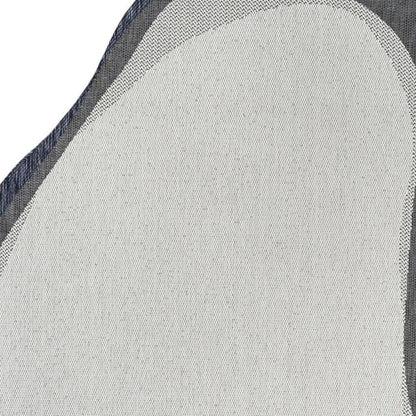 6' X 9' Cream And Navy Blue Abstract Indoor Outdoor Area Rug HomeRoots