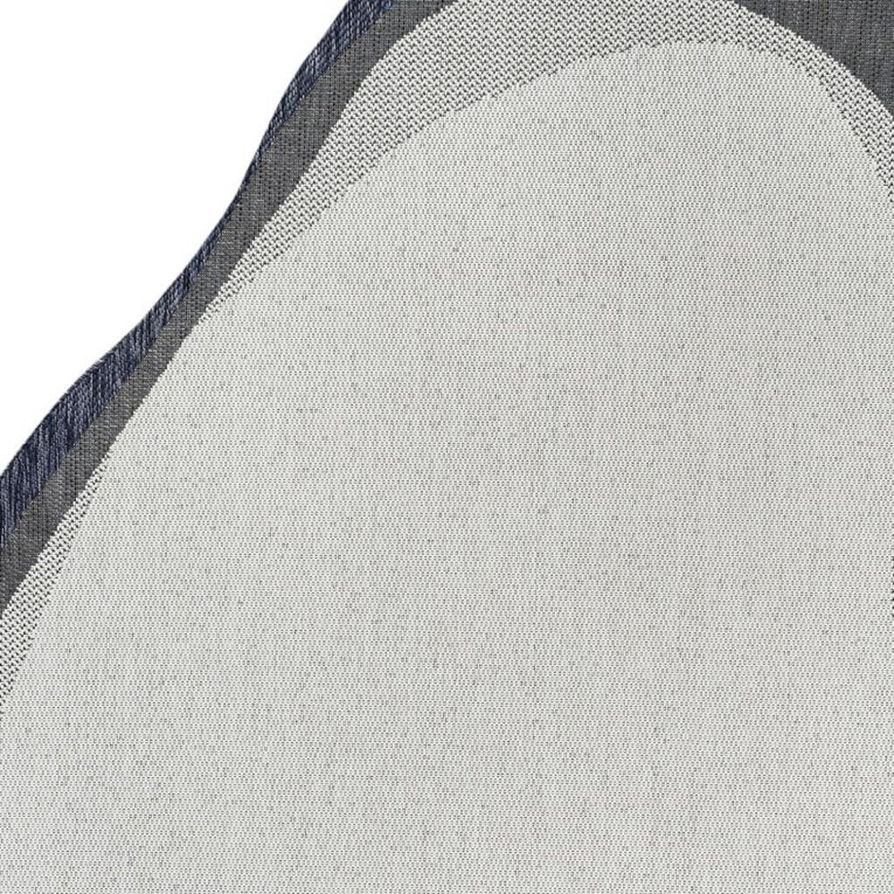 8' X 10' Cream And Navy Blue Abstract Indoor Outdoor Area Rug — view 2