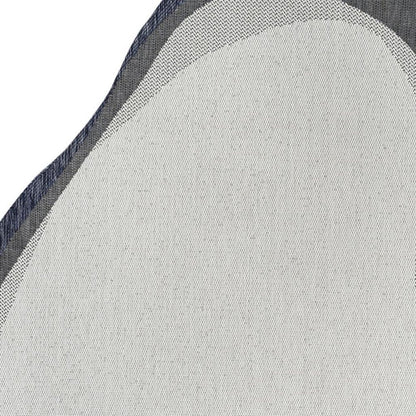 8' X 10' Cream And Navy Blue Abstract Indoor Outdoor Area Rug HomeRoots