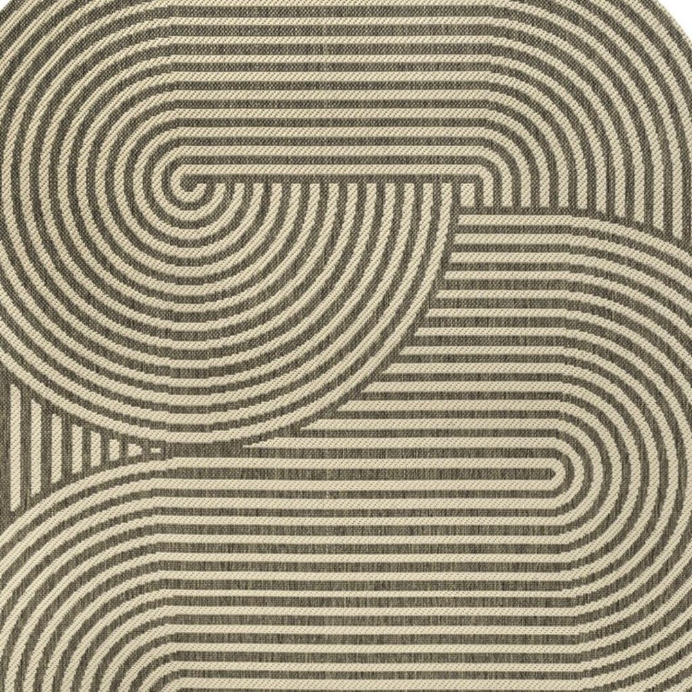 6' X 9' Beige And Brown Abstract Indoor Outdoor Area Rug HomeRoots