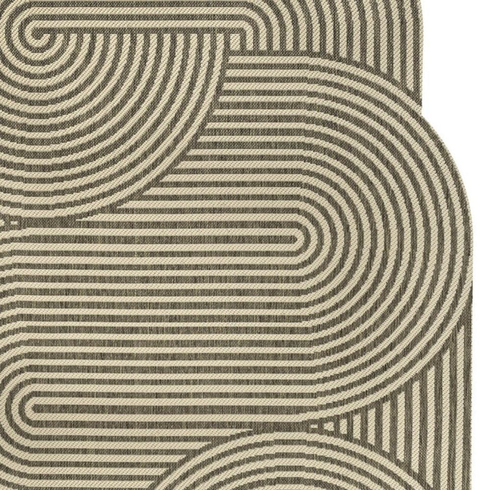 8' X 10' Beige And Brown Abstract Indoor Outdoor Area Rug — view 2