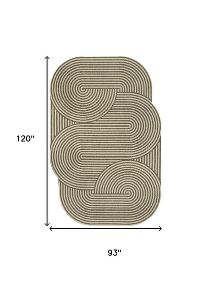 8' X 10' Beige And Brown Abstract Indoor Outdoor Area Rug HomeRoots