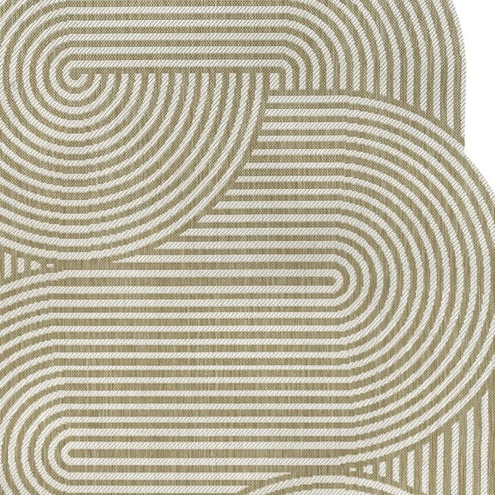 5' X 8' Cream And Natural Abstract Indoor Outdoor Area Rug HomeRoots
