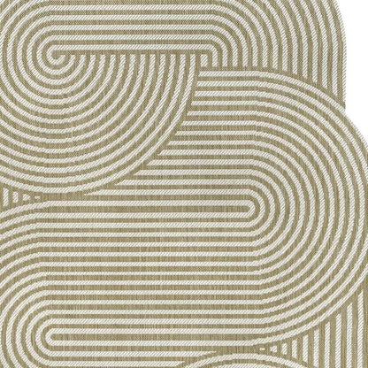 5' X 8' Cream And Natural Abstract Indoor Outdoor Area Rug HomeRoots