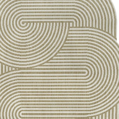 6' X 9' Cream And Natural Abstract Indoor Outdoor Area Rug HomeRoots
