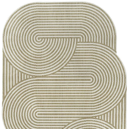 6' X 9' Cream And Natural Abstract Indoor Outdoor Area Rug HomeRoots