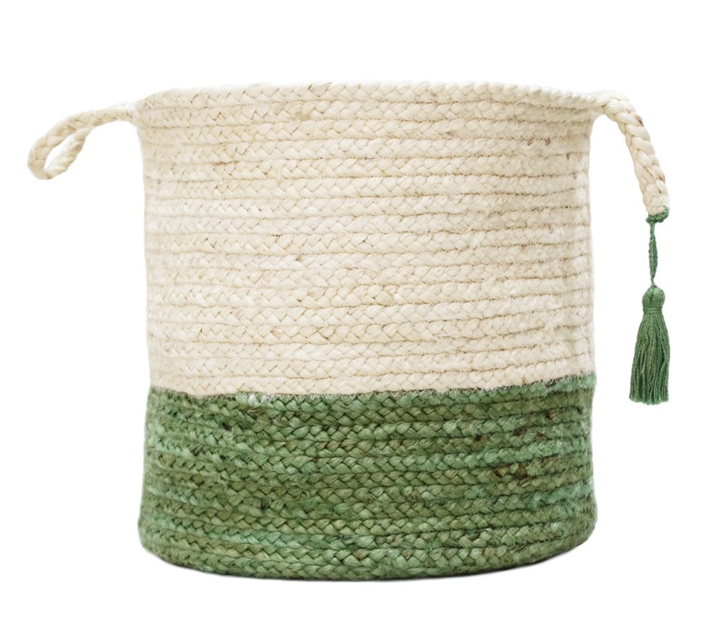 19" White Nesting Jute Basket HomeRoots