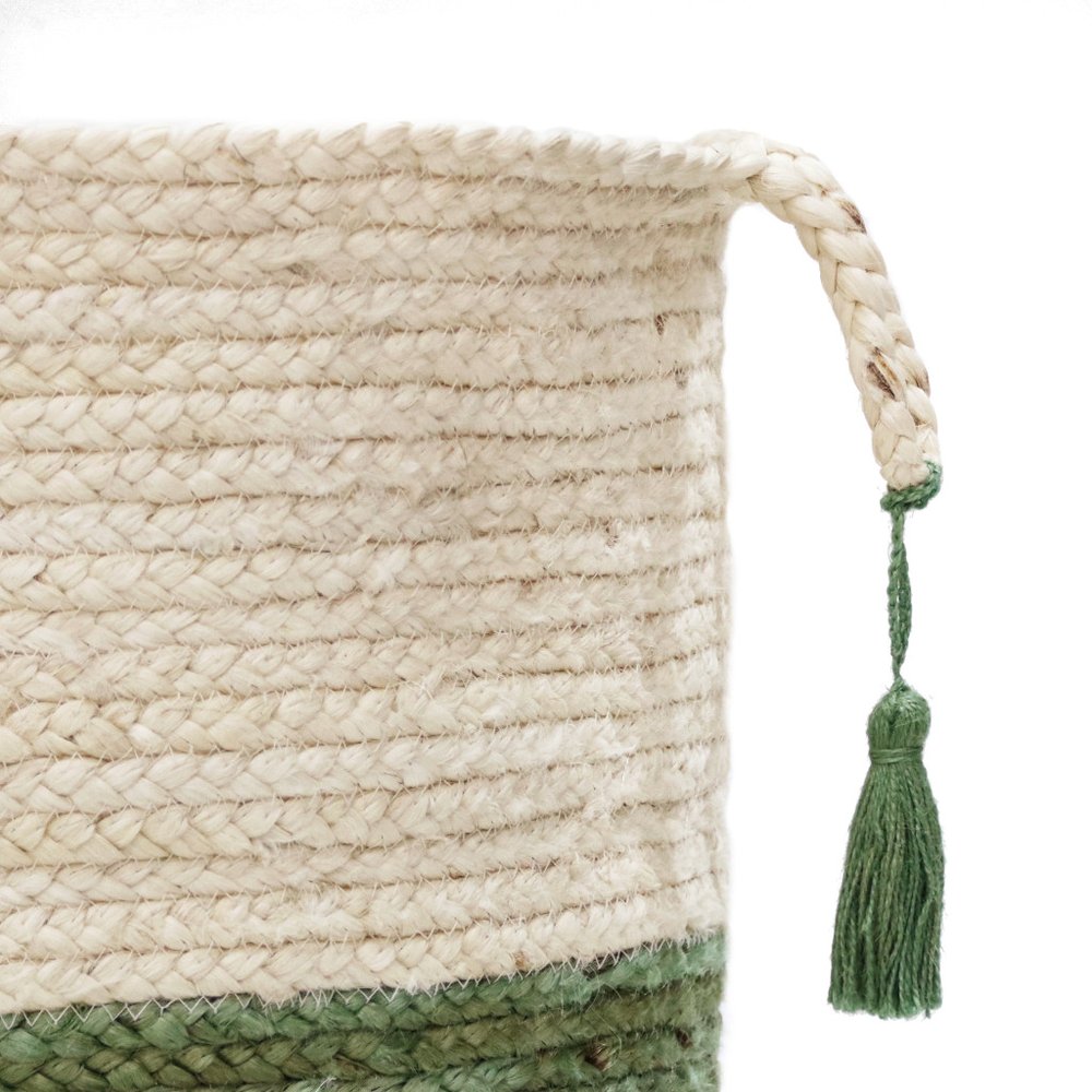 19" White Nesting Jute Basket HomeRoots