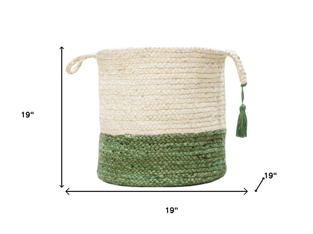 19" White Nesting Jute Basket HomeRoots