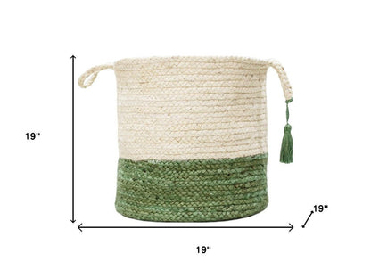 19" White Nesting Jute Basket HomeRoots