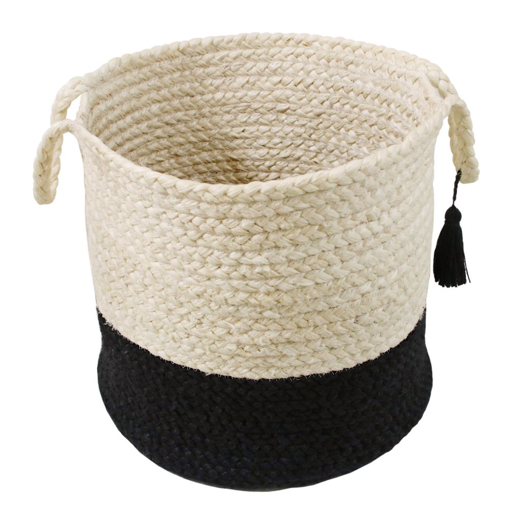 17" White Nesting Jute Basket HomeRoots