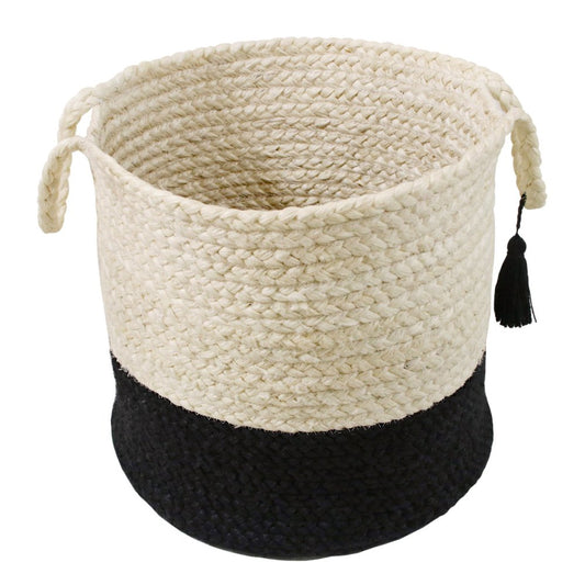 17" White Nesting Jute Basket HomeRoots