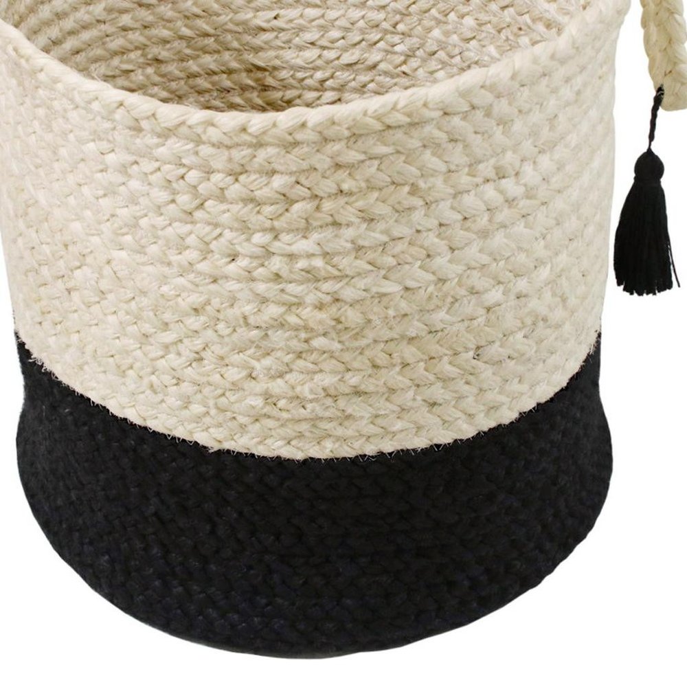 17" White Nesting Jute Basket HomeRoots