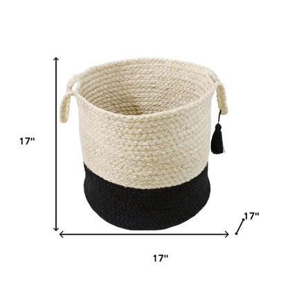 17" White Nesting Jute Basket HomeRoots