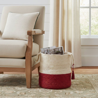 17" Ivory Nesting Jute Basket HomeRoots
