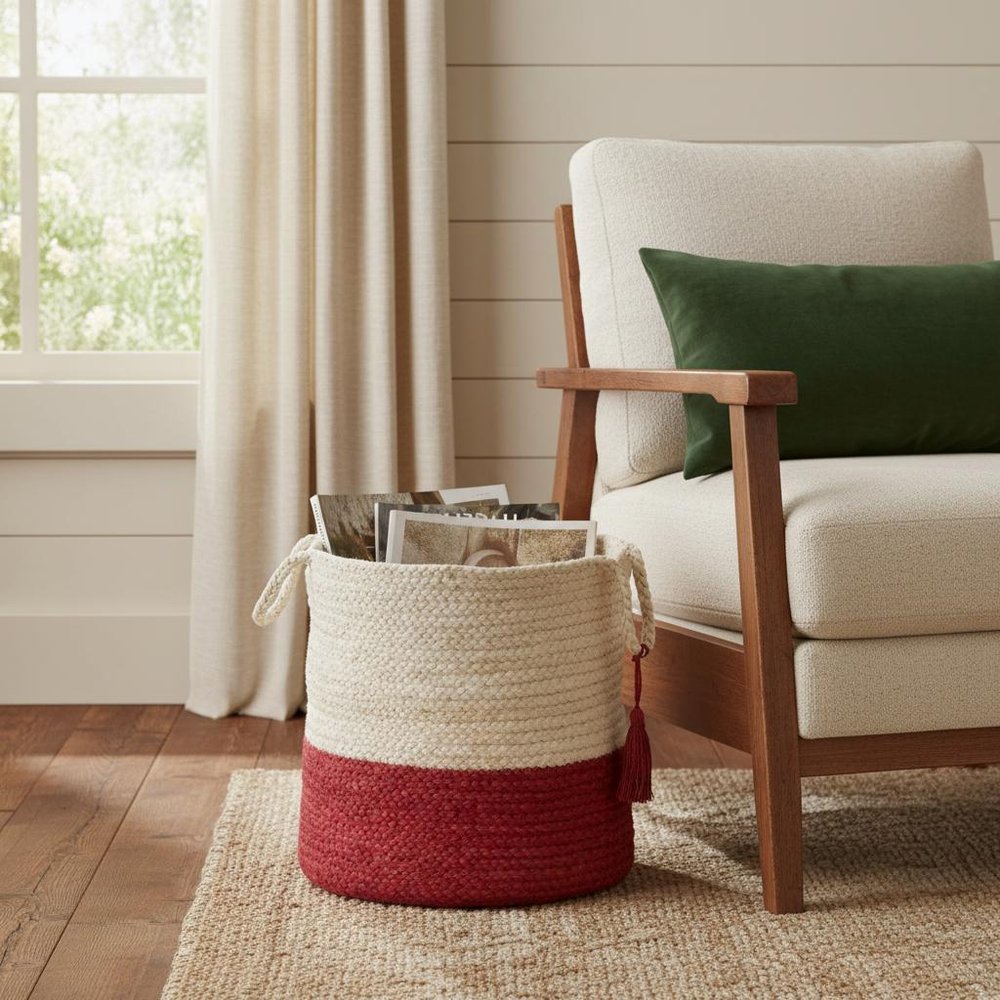 19" Ivory Nesting Jute Basket HomeRoots