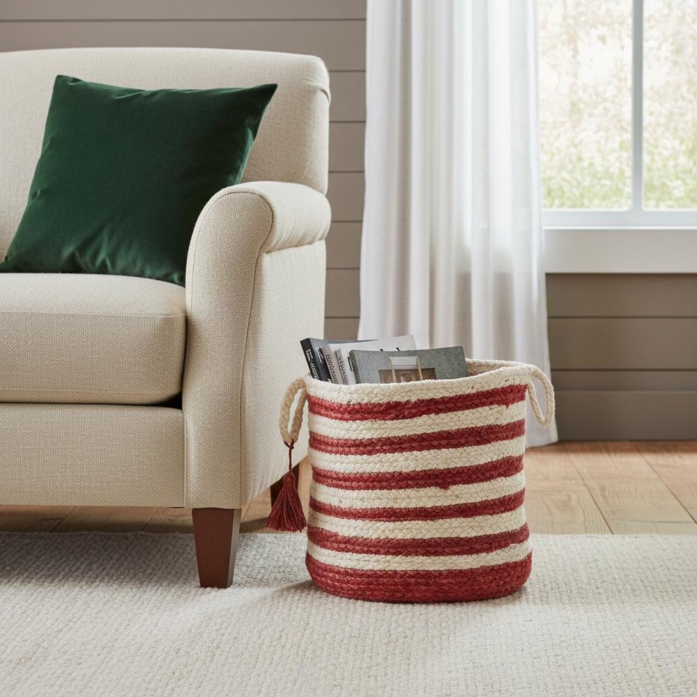 17" Ivory Nesting Jute Basket HomeRoots