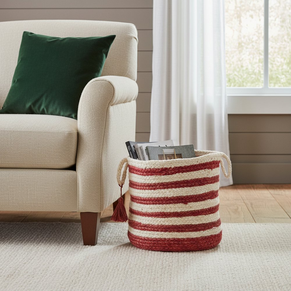 17" Ivory Nesting Jute Basket HomeRoots