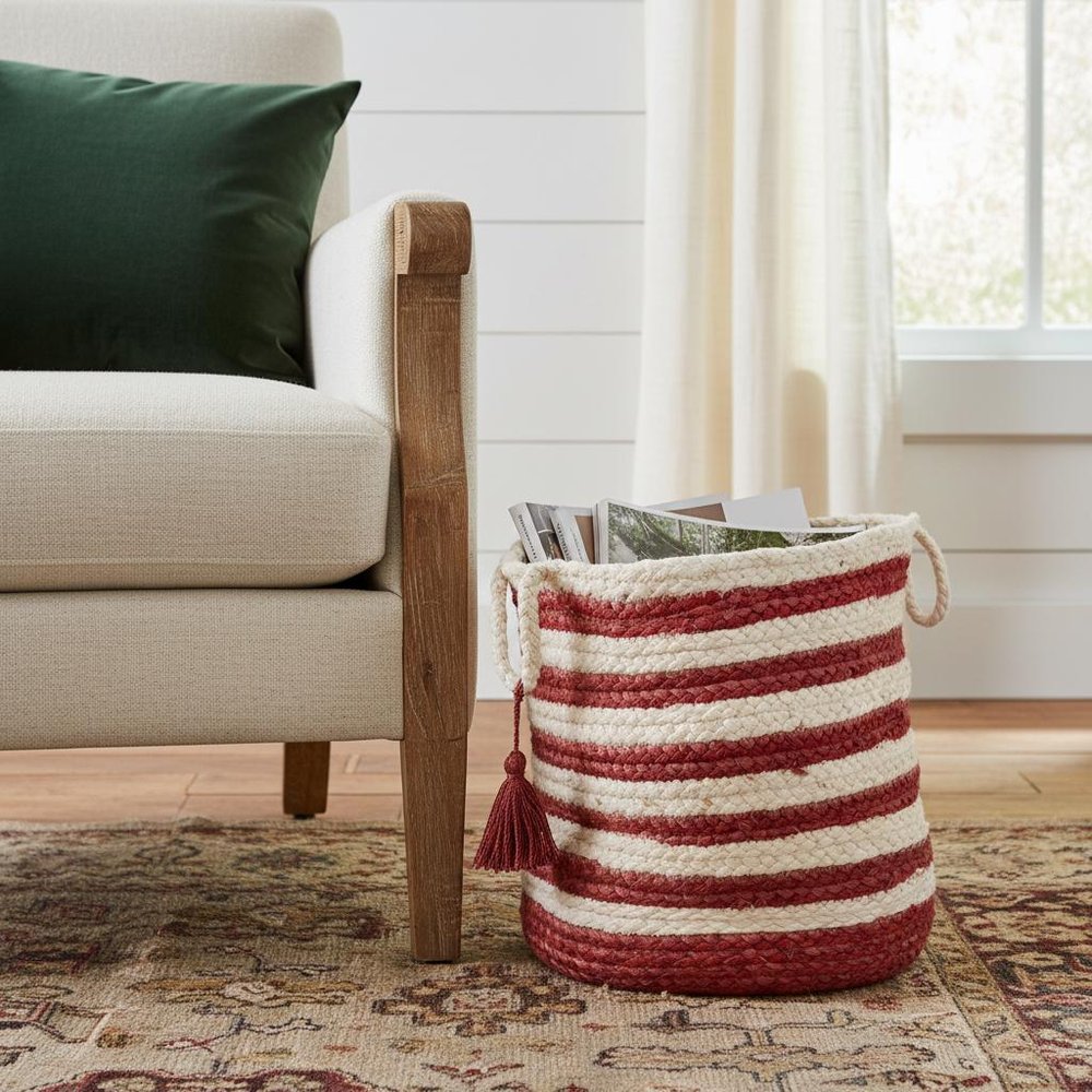 19" Ivory Nesting Jute Basket HomeRoots