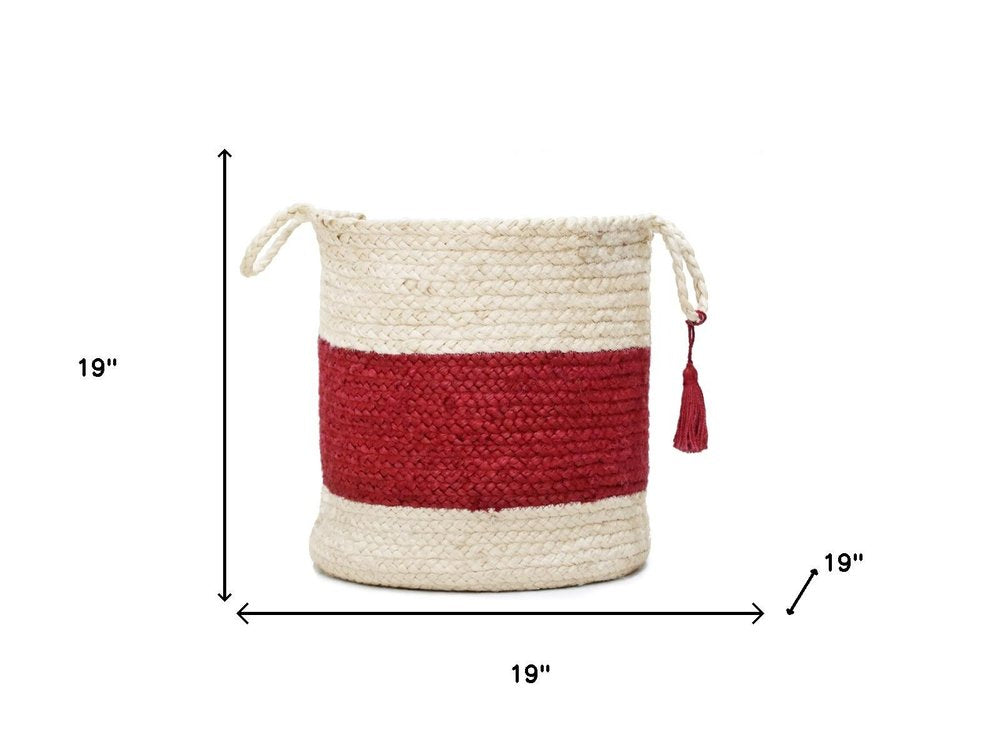 19" Ivory Nesting Jute Basket HomeRoots