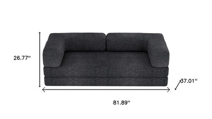 82" Gray Chenille Convertible Futon Sleeper Sofa HomeRoots