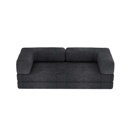 82" Gray Chenille Convertible Futon Sleeper Sofa HomeRoots