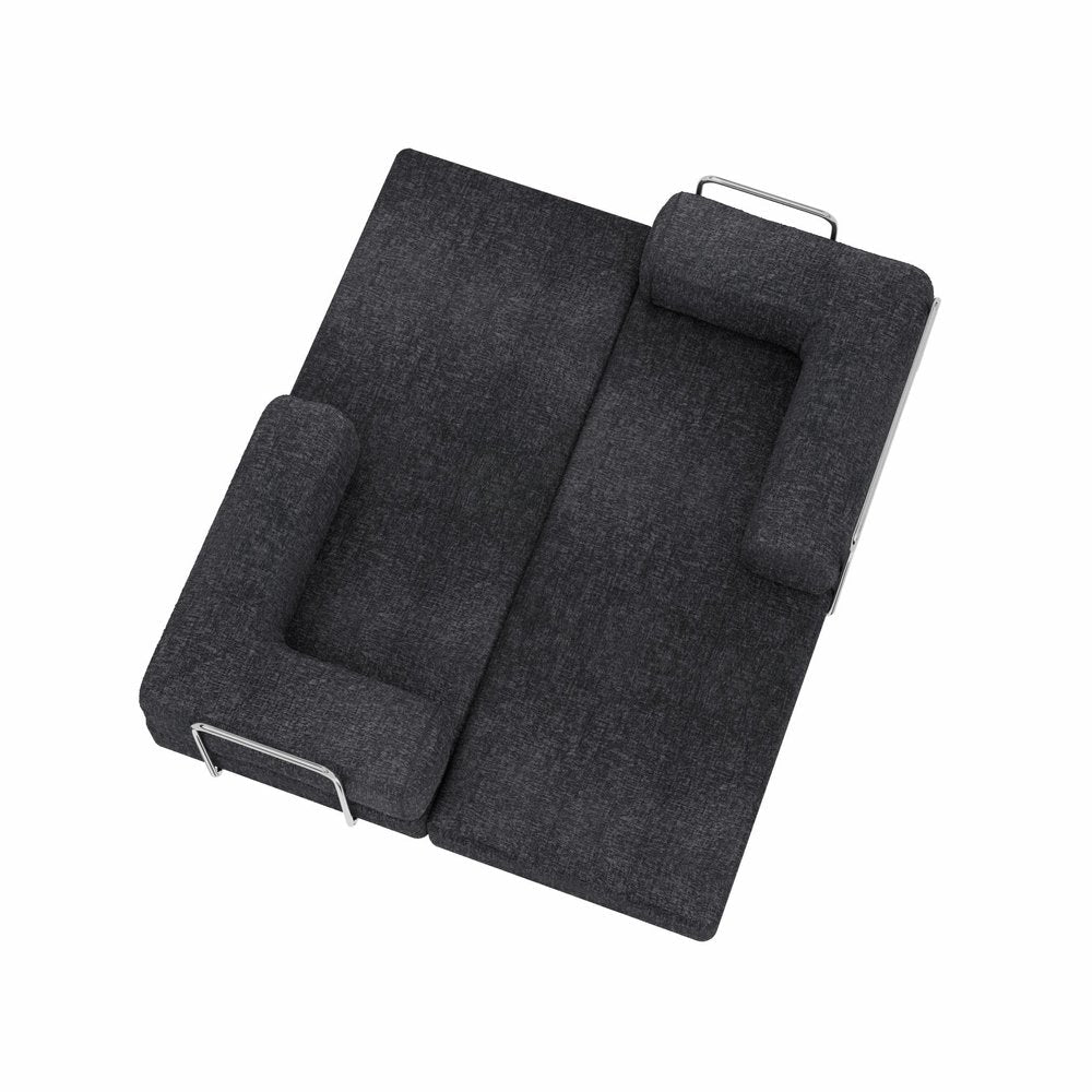 82" Gray Chenille Convertible Futon Sleeper Sofa HomeRoots