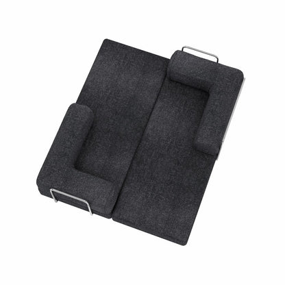 82" Gray Chenille Convertible Futon Sleeper Sofa HomeRoots