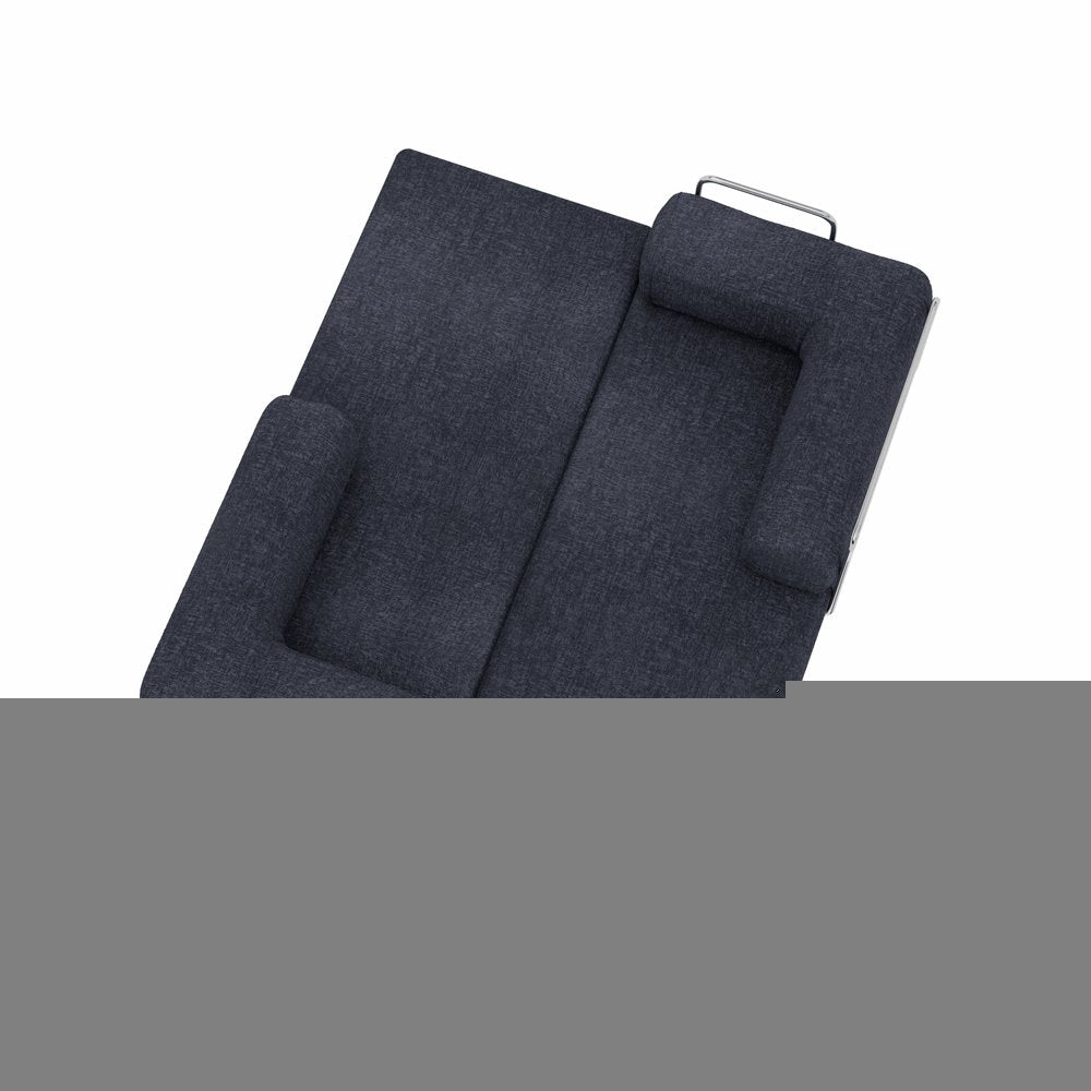 82" Blue Chenille Convertible Futon Sleeper Sofa HomeRoots