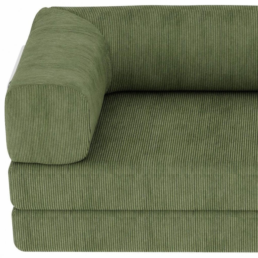 82" Green Corduroy Convertible Futon Sleeper Sofa HomeRoots