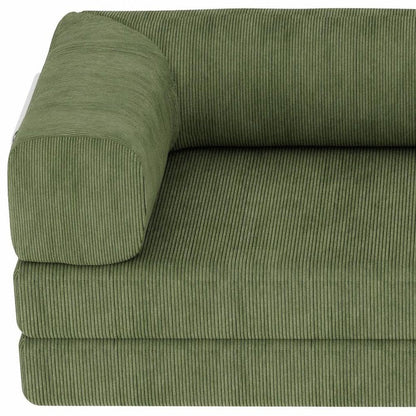82" Green Corduroy Convertible Futon Sleeper Sofa HomeRoots