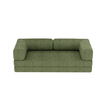 82" Green Corduroy Convertible Futon Sleeper Sofa HomeRoots
