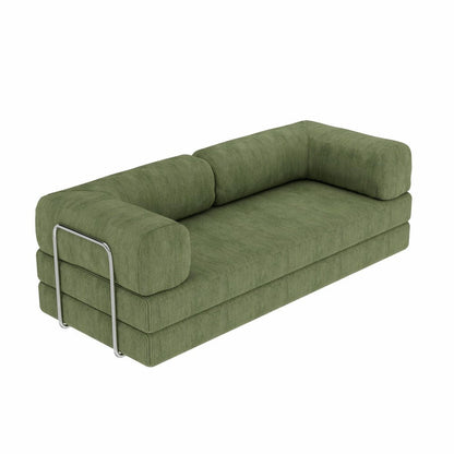 82" Green Corduroy Convertible Futon Sleeper Sofa HomeRoots