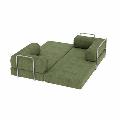 82" Green Corduroy Convertible Futon Sleeper Sofa HomeRoots