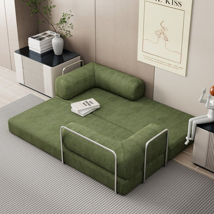 82" Green Corduroy Convertible Futon Sleeper Sofa HomeRoots
