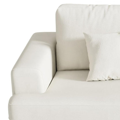 94" White Chenille Modular Stainless Steel Sleeper Sofa With Toss Pillows HomeRoots