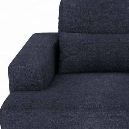 93" Blue Chenille Modular Stainless Steel Sleeper Sofa With Toss Pillows HomeRoots