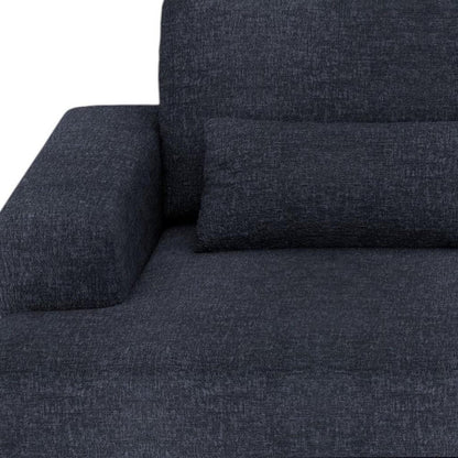 93" Blue Chenille Modular Stainless Steel Sleeper Sofa With Toss Pillows HomeRoots