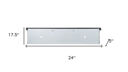 24" Black Metal Electric Fireplace Insert With LED HomeRoots