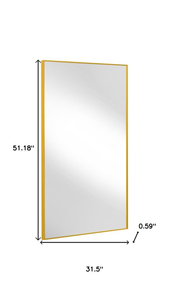 Gold Aluminum Wall Mount Or Leaning Framed Full Length Mirror — view 4