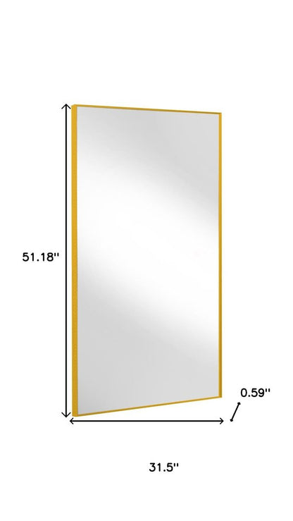 Gold Aluminum Wall Mount Or Leaning Framed Full Length Mirror HomeRoots