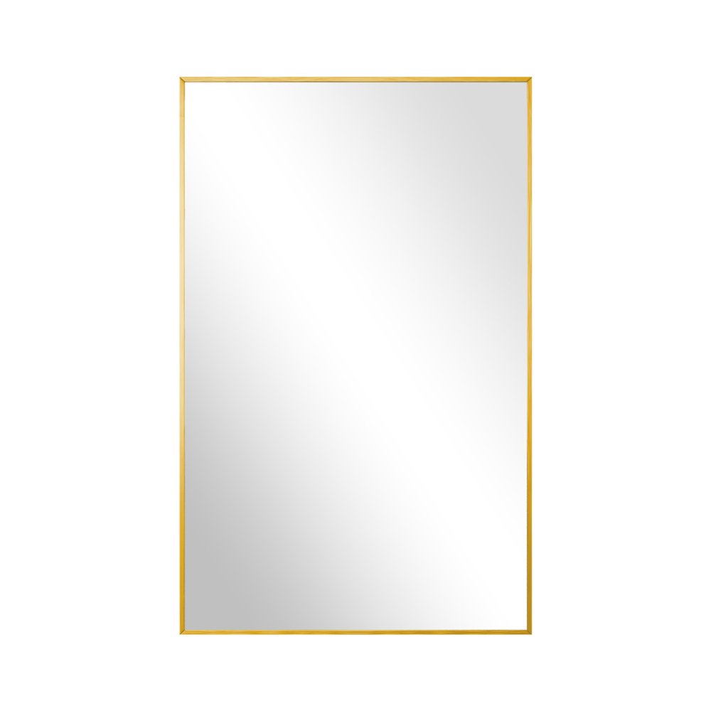 59" Gold Aluminum Leaning Framed Full Length Mirror — view 1
