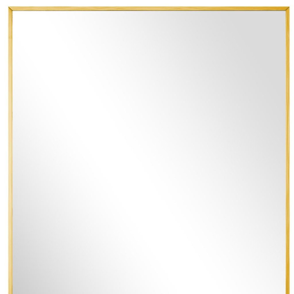59" Gold Aluminum Leaning Framed Full Length Mirror HomeRoots